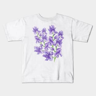 FLOWERS Irises-Bouquet of irises-Beautiful irises Kids T-Shirt